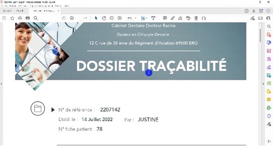 Dossier de traçabilité