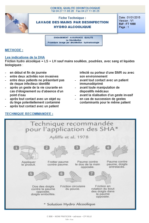 Techniques d'application du gel hydro Alcoolique - Formation en cabinet dentaire