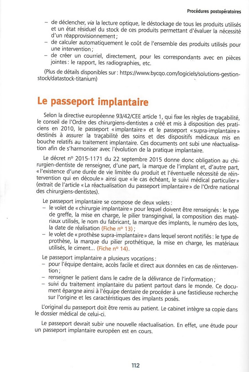 le passeport implantaire