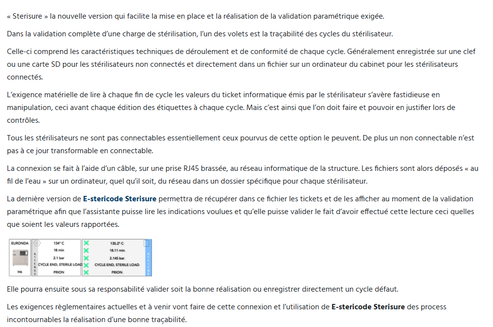 L'option à la pointe des exigences de la stérilisation 