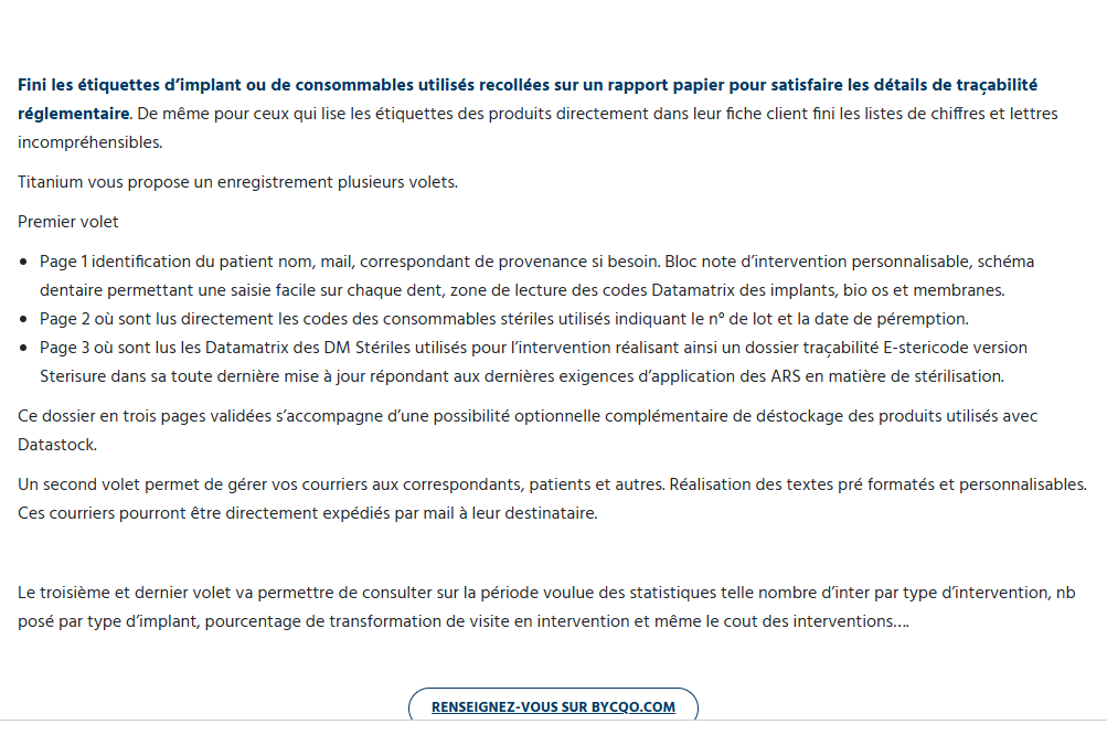 Gestion des opérations chirurgicales dentaires